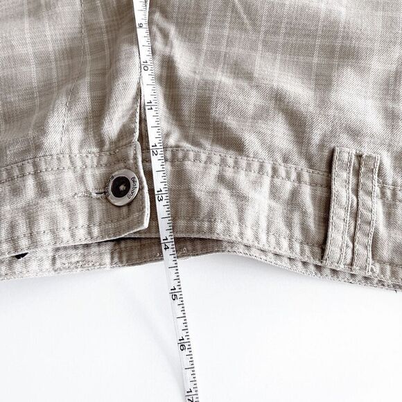 Billabong Men's Chino Shorts Plaid Mid Length Flat Front Tan Size 34 - Picture 6 of 9